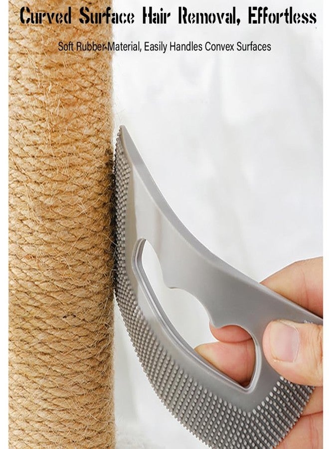 MIXNEX Silicone Pet Hair Remover - 2-Pack Portable Lint & Fur Scraper for Cats, Dogs & Upholstery, Dual-Edge Rubber Brush Lifts Hair from Sofa, Carpet, Car Seats - Gray - Image 5
